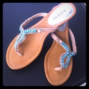 SALE Guess leather upper slide size 9.5